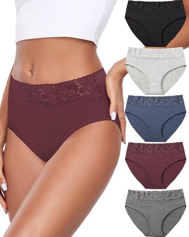 Altheanray Womens Underwear Cotton Briefs Lace Bikini Panties for Women Breathable Hipster Comfort Stretch in Saudi Arabia