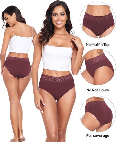 Altheanray Womens Underwear Cotton Briefs Lace Bikini Panties for Women Breathable Hipster Comfort Stretch in Saudi Arabia