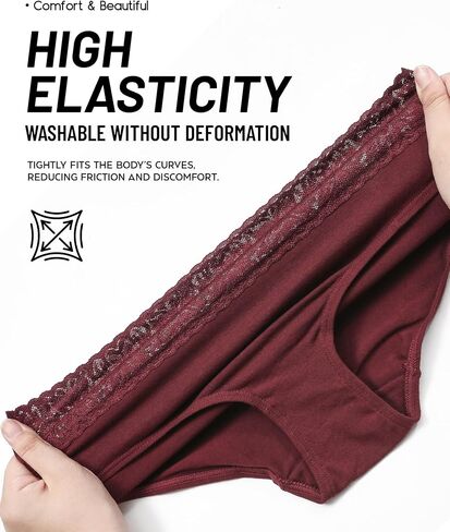 Altheanray Womens Underwear Cotton Briefs Lace Bikini Panties for Women Breathable Hipster Comfort Stretch in Saudi Arabia