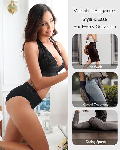 Altheanray Womens Underwear Cotton Briefs Lace Bikini Panties for Women Breathable Hipster Comfort Stretch in Saudi Arabia