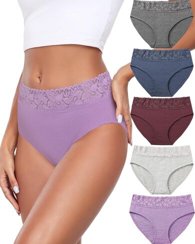 Altheanray Womens Underwear Cotton Briefs Lace Bikini Panties for Women Breathable Hipster Comfort Stretch in Saudi Arabia