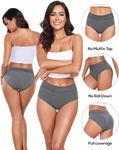 Altheanray Womens Underwear Cotton Briefs Lace Bikini Panties for Women Breathable Hipster Comfort Stretch in Kuwait
