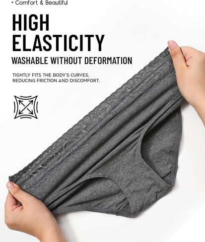 Altheanray Womens Underwear Cotton Briefs Lace Bikini Panties for Women Breathable Hipster Comfort Stretch in Kuwait