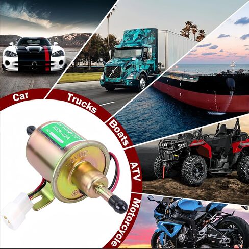 HEP-02A مجموعة مضخة وقود الديزل 12 فولت مضخة وقود كهربائية عالمية منخفضة الضغط للسيارة المكربن ​​والدراجات النارية ATV والشاحنات والقوارب المكربن ​​وجزازة العشب والمولدات 2.5-4PSI in Saudi Arabia