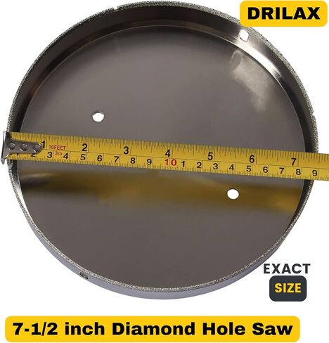 Drilax 7 inch Diamond Hole Saw Drill Bit Toilet Hole Ceramic Porcelain Tile Coated Core Bits Holesaw DIY Kitchen Bathroom Shower in Kuwait