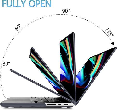 حافظة Mektron لجهاز MacBook Pro 14 بوصة 2023 2022 2021 موديل M3 A2918 A2992 M2 A2779 M1A2442 Pro/Max، غطاء حماية من البلاستيك الصلب لجهاز MacBook Pro 14 بوصة مع معرف اللمس، زهرة الداليا C035 in Kuwait
