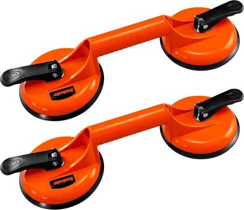 SOLUDE 2 Pack Glass Suction Cups,Aluminium Heavy Duty Vacuum Handle Glass Holder for Lifting Large Glass/Window/Tiles/Mirror/Granite/Floor Gap Fixer/Windshield Removal & Install Tool in Saudi Arabia