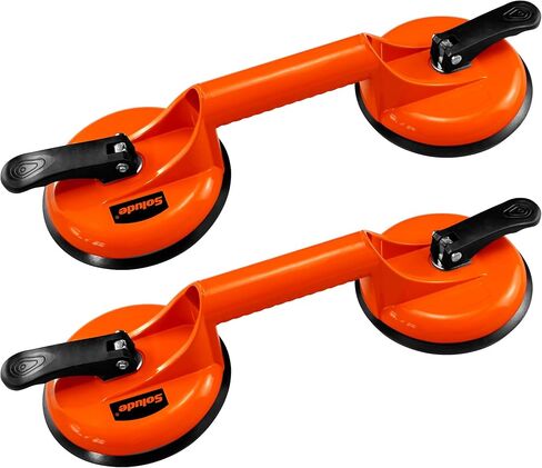 SOLUDE 2 Pack Glass Suction Cups,Aluminium Heavy Duty Vacuum Handle Glass Holder for Lifting Large Glass/Window/Tiles/Mirror/Granite/Floor Gap Fixer/Windshield Removal & Install Tool in Kuwait
