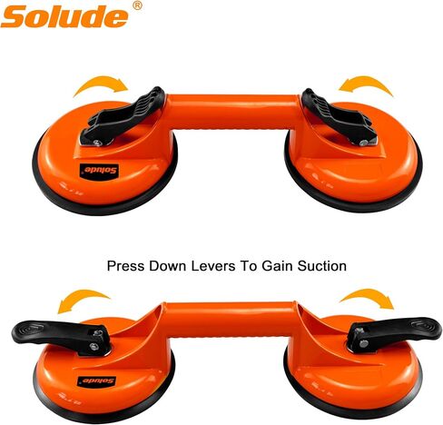 SOLUDE 2 Pack Glass Suction Cups,Aluminium Heavy Duty Vacuum Handle Glass Holder for Lifting Large Glass/Window/Tiles/Mirror/Granite/Floor Gap Fixer/Windshield Removal & Install Tool in Saudi Arabia