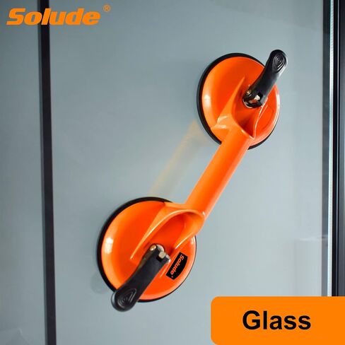 SOLUDE 2 Pack Glass Suction Cups,Aluminium Heavy Duty Vacuum Handle Glass Holder for Lifting Large Glass/Window/Tiles/Mirror/Granite/Floor Gap Fixer/Windshield Removal & Install Tool in Saudi Arabia