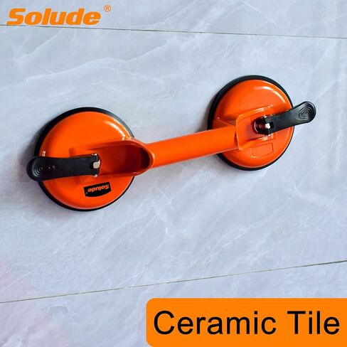 SOLUDE 2 Pack Glass Suction Cups,Aluminium Heavy Duty Vacuum Handle Glass Holder for Lifting Large Glass/Window/Tiles/Mirror/Granite/Floor Gap Fixer/Windshield Removal & Install Tool in Saudi Arabia