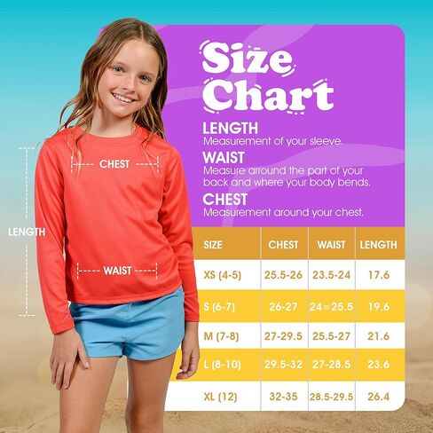 INGEAR Girls Long Sleeve Rash Guard Swim Shirt Outdoor Sports Shirt Lightweight Athletic Tee Protective in Kuwait