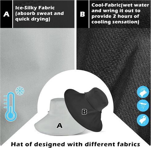 قبعات Sukeen ذات حافة واسعة للنساء والرجال، قبعات صيد مزدوجة الجوانب بعامل حماية من الأشعة فوق البنفسجية 50+ قبعة دلو تبريد للتنزه على الشاطئ في الهواء الطلق in Kuwait