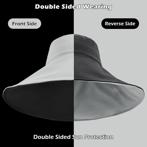 قبعات Sukeen ذات حافة واسعة للنساء والرجال، قبعات صيد مزدوجة الجوانب بعامل حماية من الأشعة فوق البنفسجية 50+ قبعة دلو تبريد للتنزه على الشاطئ في الهواء الطلق in Kuwait