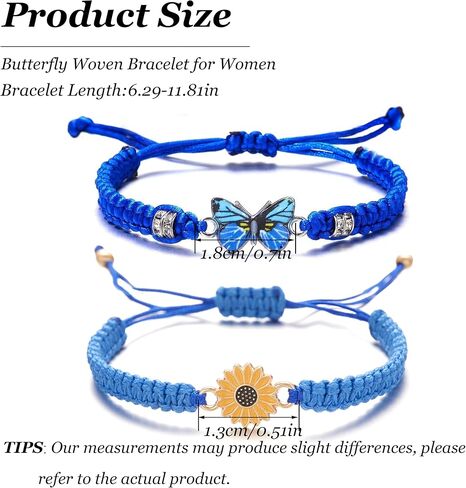 HUASAI Stocking Stuffers for Women Friendship Bracelets Gifts Trendy Stuff Adjustable Handmade Waterproof String Bracelets Set Christmas Gifts 2024 in Saudi Arabia