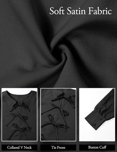 Blooming Jelly Women's Dressy Casual Blouses Business Work Tops Tie Front Long Sleeve Shirts 2024 Fall Outfits in Saudi Arabia