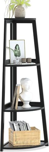 4 Tier Corner Shelf, Bamboo Corner Shelf White, 47" Tall Corner Ladder Bookshelf, Corner Ladder Shelf,Corner Shelving Unit for Bathroom, Bedroom, Living Room, Small Space Decor in Saudi Arabia