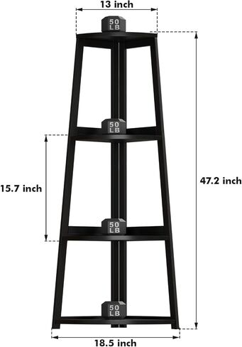 4 Tier Corner Shelf, Bamboo Corner Shelf White, 47" Tall Corner Ladder Bookshelf, Corner Ladder Shelf,Corner Shelving Unit for Bathroom, Bedroom, Living Room, Small Space Decor in Saudi Arabia