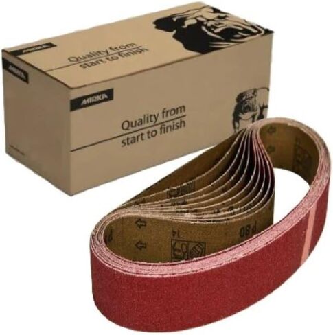 Mirka 57-3-21-080 3-Inch by 21-Inch Portable Abrasive Belt by weight Cloth 10 pieces in Saudi Arabia