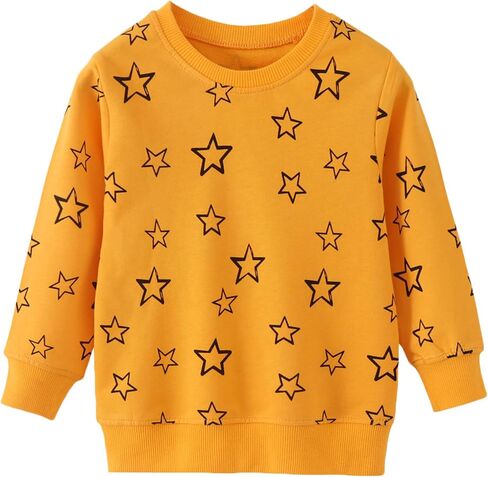 AMIYAN Toddler Boys Sweatshirts Cotton Long Sleeve Pullover Girls Crewneck Tops Cartoon Sport Shirts for Kids 2-6Y in Saudi Arabia
