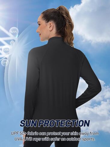TACVASEN Women's Athletic Jackets Lightweight UV Protection Shirts Full Zip Workout Jacket UPF 50+ Long Sleeve Sun Shirt in Saudi Arabia