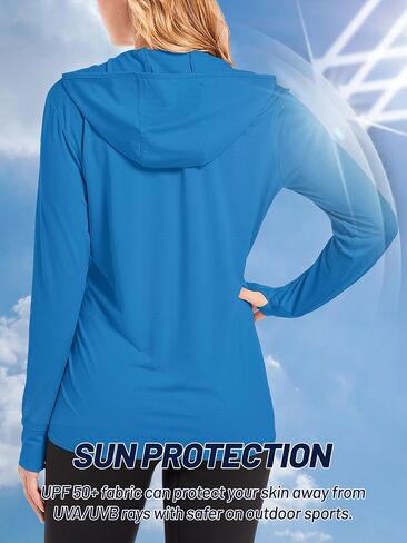 TACVASEN Women's Sun Hoodies Lightweight Jacket for Women Zip Up UPF 50+ UV Shirt Long Sleeves in Saudi Arabia