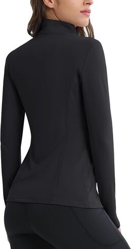 MAGCOMSEN Womens 1/4 Quarter Zip Workout Pullover Thermal Running Jackets with Pockets Athletic Long Sleeve Shirts Base Layer in Saudi Arabia