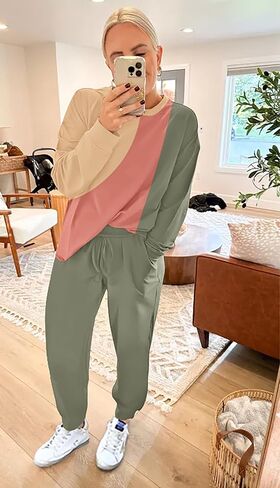 ETCYY NEW Lounge Sets for Women Two Piece Outfits Sweatsuits Sets Long Pant Loungewear Workout Athletic Tracksuits in Saudi Arabia