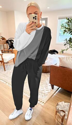 ETCYY NEW Lounge Sets for Women Two Piece Outfits Sweatsuits Sets Long Pant Loungewear Workout Athletic Tracksuits in Saudi Arabia