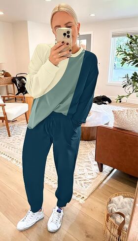 ETCYY NEW Lounge Sets for Women Two Piece Outfits Sweatsuits Sets Long Pant Loungewear Workout Athletic Tracksuits in Saudi Arabia