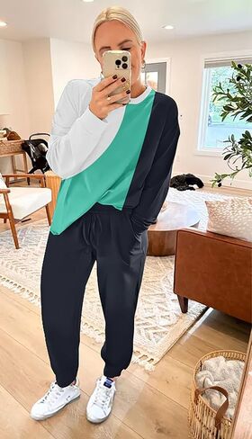 ETCYY NEW Lounge Sets for Women Two Piece Outfits Sweatsuits Sets Long Pant Loungewear Workout Athletic Tracksuits in Saudi Arabia