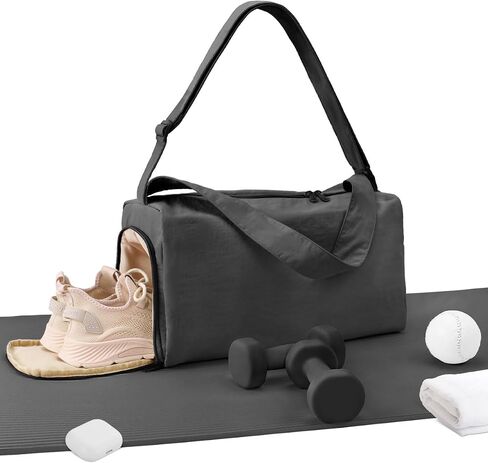 Small Gym Bag for Women with Shoes Compartment, Stylish Duffle Travel Bag for Plane, Lightweight Duffle Bag for Women & Men, Sport Gym Tote Bag with Wet Pocket for Yoga, Pilates, Swimming in Saudi Arabia
