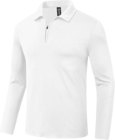 MoFiz Lightweight Men's Long Sleeve Polo Shirts Quarter Zipper Pullover Men's Polo Shirts in Saudi Arabia