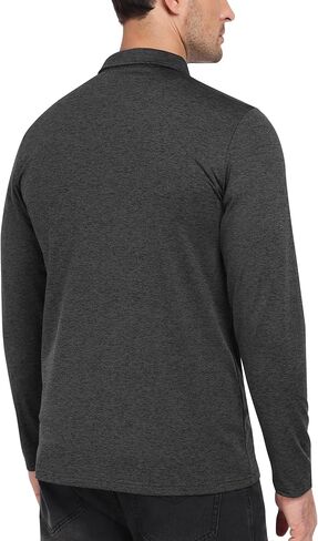 MoFiz Lightweight Men's Long Sleeve Polo Shirts Quarter Zipper Pullover Men's Polo Shirts in Saudi Arabia