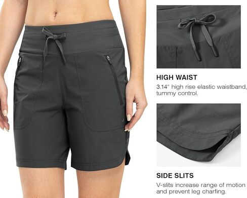 Rdruko Women's Swim Board Shorts with Liner 7" High Waisted UPF 50+ Beach Trunks Shorts in Saudi Arabia
