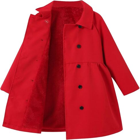 SOLY HUX Toddler Girl's Double Breasted Long Sleeve Trench Coat Teddy Lined Outerwear Winter Pea Coats in Saudi Arabia