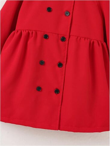 SOLY HUX Toddler Girl's Double Breasted Long Sleeve Trench Coat Teddy Lined Outerwear Winter Pea Coats in Saudi Arabia