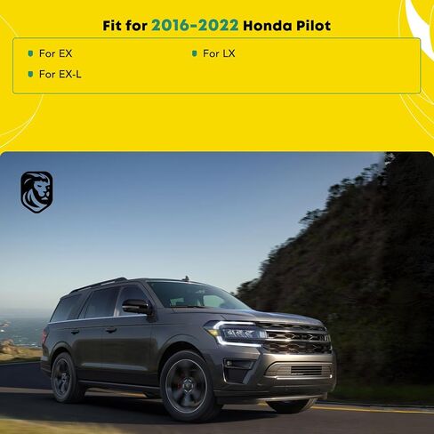 YHTAUTO رف سقف السيارة شريط متقاطع متوافق مع Honda Pilot 2016-2022 مع نقطة ثابتة للقضبان المتدفقة، شريط شحن من سبائك الألومنيوم بوزن 165 رطلاً لخيمة السطح ودراجة الكاياك والأمتعة على الجليد ولوح التزلج والزورق in Saudi Arabia