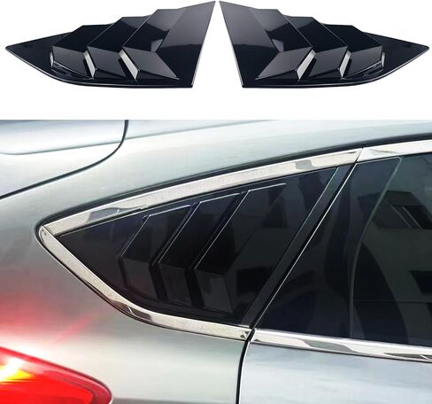 for Ford Focus ST RS MK3 SE Hatchback 2012-2018 Sporty Car Auto Exterior Rear Side Window Louvers Air Vent Scoop Shades Cover Glass Trim Blinds (Glossy Black) in Kuwait