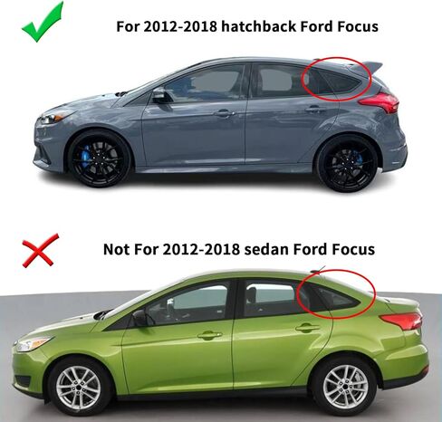 for Ford Focus ST RS MK3 SE Hatchback 2012-2018 Sporty Car Auto Exterior Rear Side Window Louvers Air Vent Scoop Shades Cover Glass Trim Blinds (Glossy Black) in Kuwait