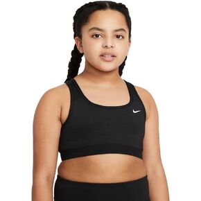 Nike Girl's Swoosh Bra (Little Kids/Big Kids) Black/White LG (14-16 Big Kid)