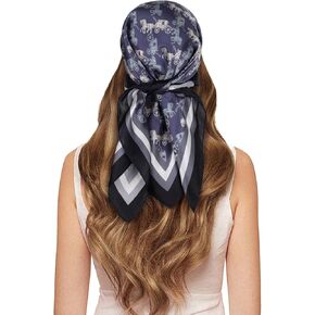 EXTREE 100% Pure Mulberry Silk Scarf Fashion Hair for Women Scarf Lightweight Square Neckerchief 27.5× 27.5 inches