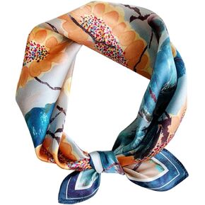 MEISEE 100% Mulberry Silk Scarfs Small Square Scarf 21" x 21" Neck Scarf Breathable Lightweight for Women Gift Packed