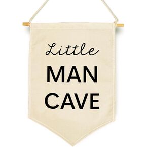 Little Man Room Cave Decor, Kids Playroom Wall Banner, Nursery and Toddler Room Wall Decor for Boys, Little Man Room Cave Canvas Banner, Christmas, Birthday Gifts for Teen Boys