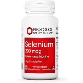 Protocol Selenium 200mcg - Immune Support, Thyroid & Prostate Health* - Selenium Supplements - Vegetarian, Kosher & Halal - 90 Veg Caps