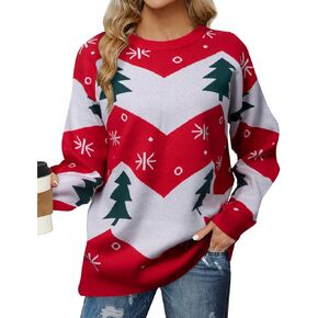 عيد الميلاد البلوزات للنساء 2024 ندفة الثلج الرنة عطلة سترة قبيحة شجرة عيد الميلاد المتضخم بلوفر مغزول القمم in Kuwait