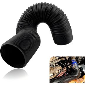 Pack-1 Car Intake Retractable Pipe, 2.99" Waterproof Durable Automotive Feed Pipe Accessories, Flexible Air Guide Hose Replacement, Universal for Most Cars Trucks Modifications (Black)