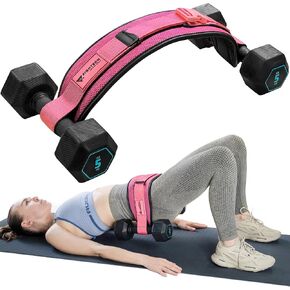 حزام تمرين الورك مع بطانة مقاومة للانزلاق - سهل الاستخدام مع الدمبل أو Kettlebell أو الأطباق - يحمي الوركين في صالة الألعاب الرياضية أو التدريبات المنزلية أو أثناء التنقل (أسود) in Kuwait