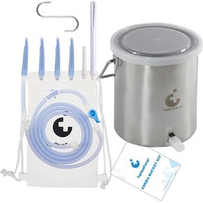 TopQuaFocus Enema Bucket Non Toxic 2 Quart Capacity Enema Kit for Coffee，Water and Gerson Therapy Colon Cleanse Kit Stainless Steel Enema Bucket Colon Cleansing Detox Enema