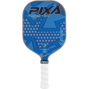 PIXA Phantom T-300 Carbon Face 16mm Pickleball Paddle; Friction Surface; Max Power/Control/Spin; Beginner/Intermediate Great Gift!